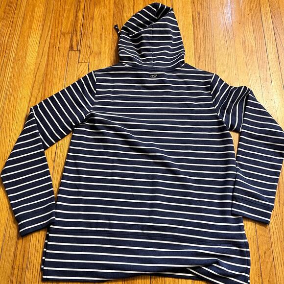 Vineyard Vines Shep Shirt Womens Medium Blue Stripe Preppy Hooded - Picture 3 of 7